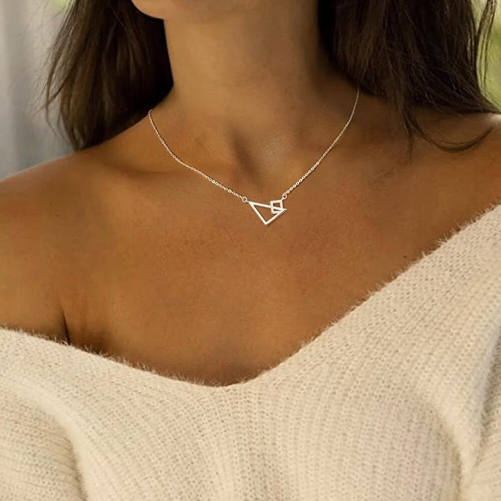 925 Silver Adjustable Necklace Circle Minimalist … - image 2